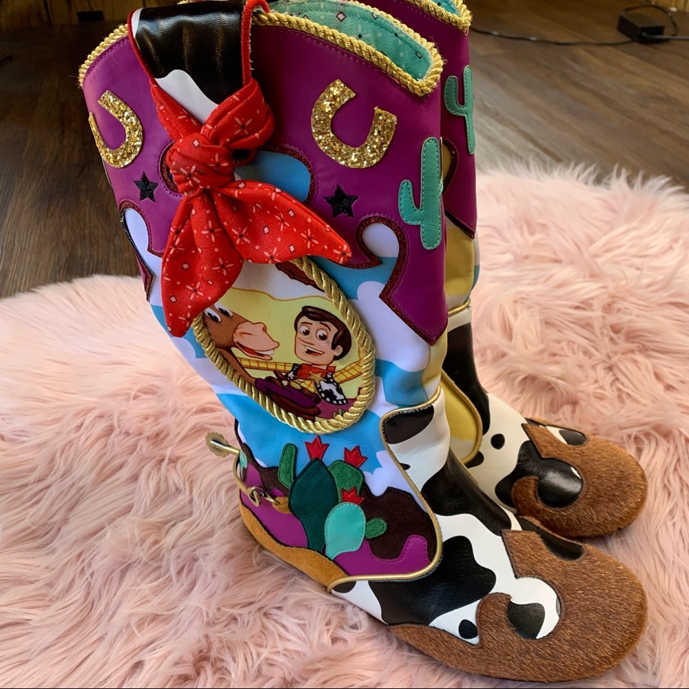 Toy Story RARE Sold Out Irregular Choice Woody Cowgirl / Cowboy Boots - Picture 2 of 12